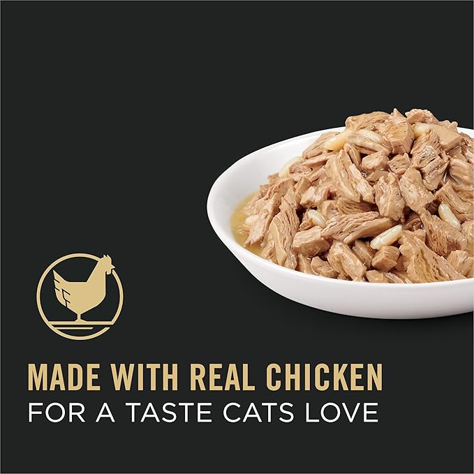 Purina Pro Plan High Protein Cat Food Complete Essentials Wet Gravy, Chicken and Rice Entree - (Pack of 24) 3 oz. Pull-Top Cans