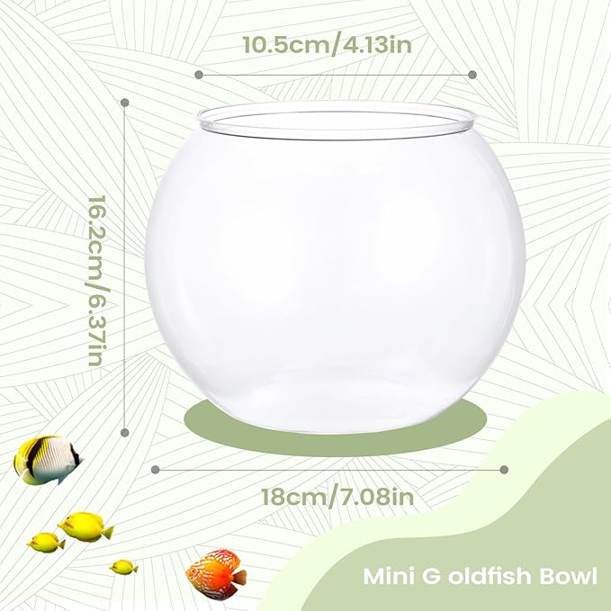 Clear Glass Fish Bowl - Shatter Resistant Aquarium Container, Decorative Water Vessel, Sturdy Elegant Design, Easy Cleaning Setup, Table Centerpiece Accessory, Indoor Party Display, Home Event Decor