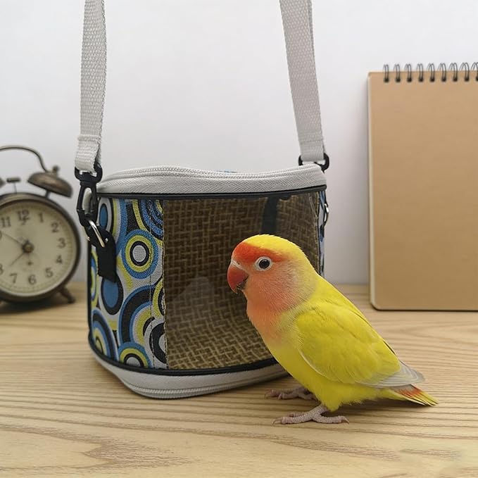 Bird Cage, Breathable Mesh Top, 16x9x13cm, Lovebirds Enclosure, Cockatiel Carrier, Secure Zipper System, for Vet Visit, Short Trips, Walking, Pet Parents, Travelers