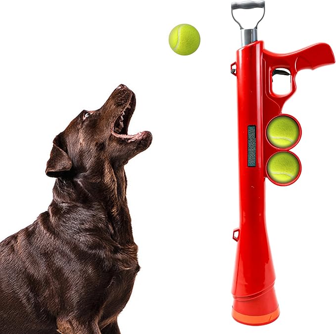 SPOT Launch & Fetch Tennis Ball Launcher Dog Toy | Interactive Dog Fetch Toy Launches Up to 65 Feet | Hands-Free Pickup | Includes 2 Tennis Balls & Removable Shoulder Strap | 24"