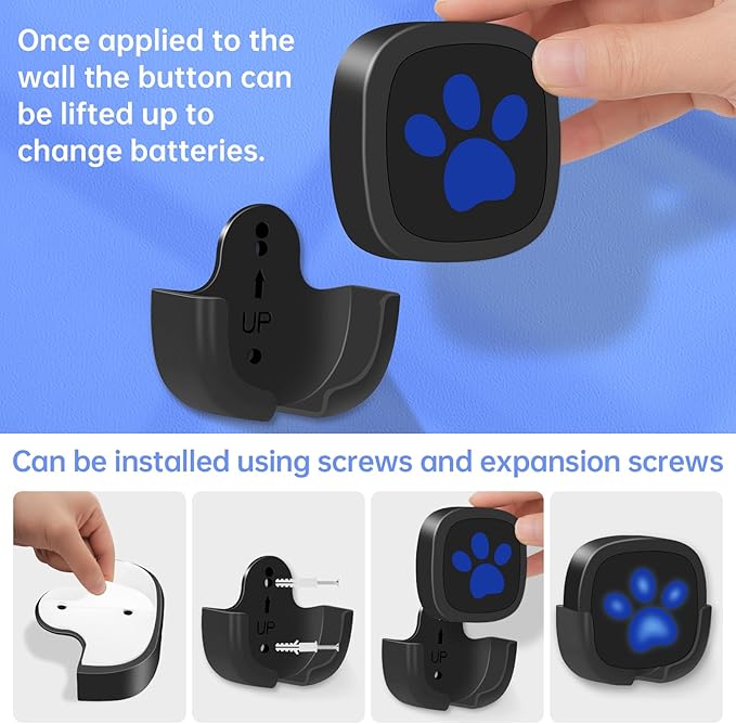 Dog Door Bell for Potty Training, Wireless Dog Doorbell Ring to Go Outside, IP65 Waterproof Touch Buttons, 50 Melodies & 1000 Feet Range