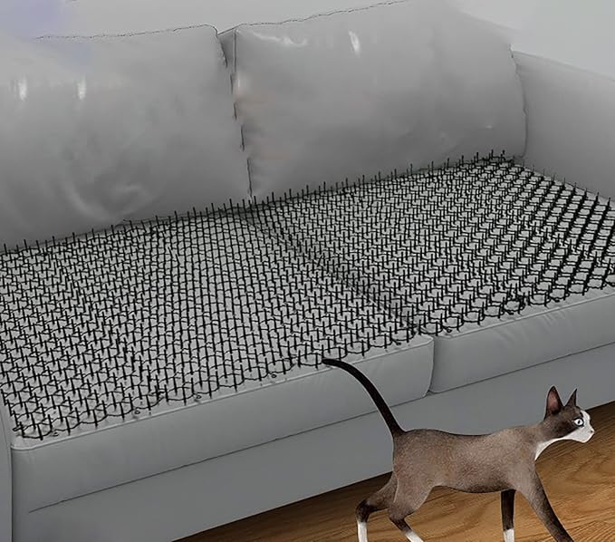 CMYUN Cat Scat Mat with Spikes/Cat Repellent Mats for Sofa Furniture Chair, Connectable Cuttable Pet Deterrent Spike Mat, Indoor Cat Pee Deterrent(20 pcs)