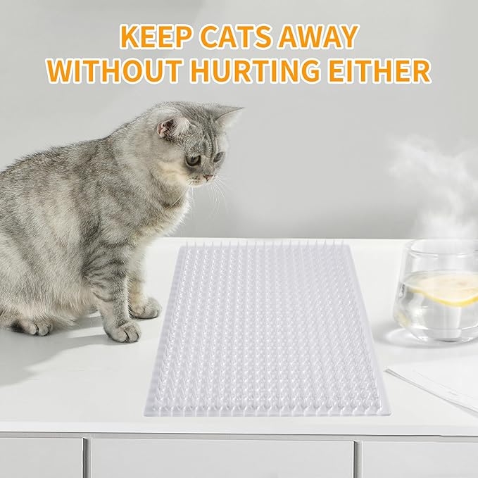 Mardili Cat&Dog Repellent Outdoor/Indoor Spike scat mat, Garden Scat Mats,Set of 16