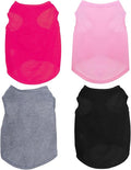 4 Pcs Cat Shirts Solid Color Dog Clothes Summer Sleeveless Pet T Shirts for Small Pet Dogs Cat (Black,Pink,Grey,Rose red, X-Large)