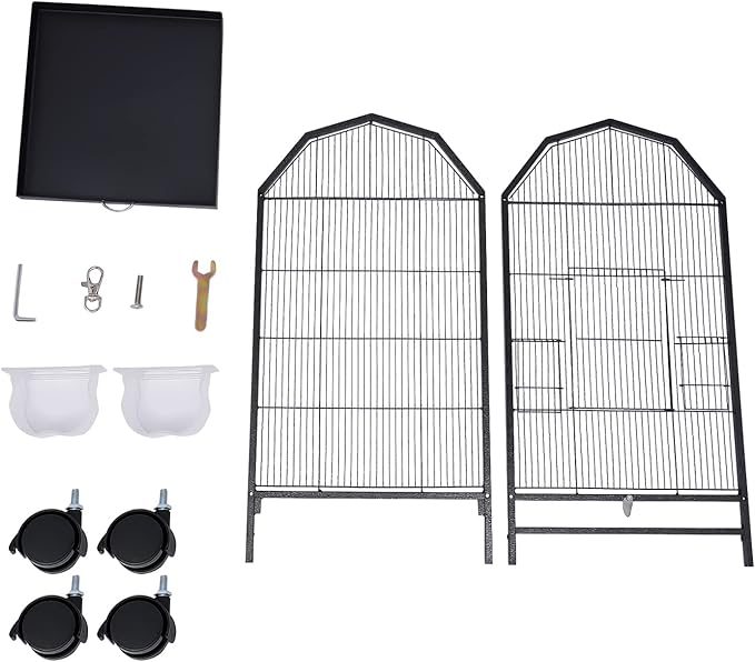 18.1x18.1x39.9inch Indoor Bird Cage, Parakeet Birds Cage with Rolling Stand, Open Top Parrot Cage, for Cockatiel, Parakeet, Budgie, Finch, Lovebirds