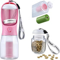 Dog Water Bottle with Food Container & Poop Bag Holder, Travel Water Bowl, Portable Pet Dispenser, Girl Dog Accessories Stuff Items Essentials Gift for Yorkie Chihuahua Walking Hiking