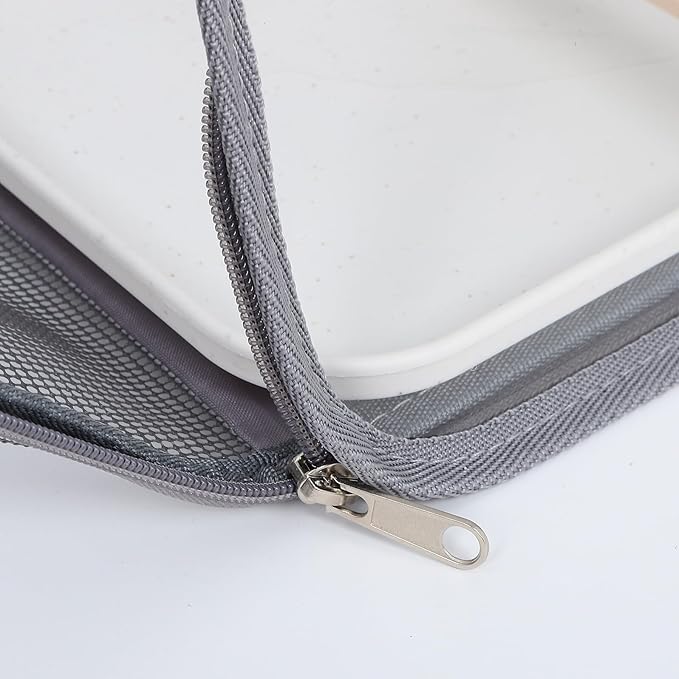 DECHOUS Portable Small Bird Travel Carrier Cage with Standing Perch, Handheld Lightweight Bird Carrying Case for Parrots, Conures, and Lizards, Gray Compact Travel Bag for Pets