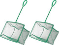 Pawfly Aquarium Fish Net with Braided Metal Handle Square Net with Soft Fine Mesh Sludge Food Residue Wastes Skimming Cleaning Net for Fish Tanks Small Koi Ponds and Pools