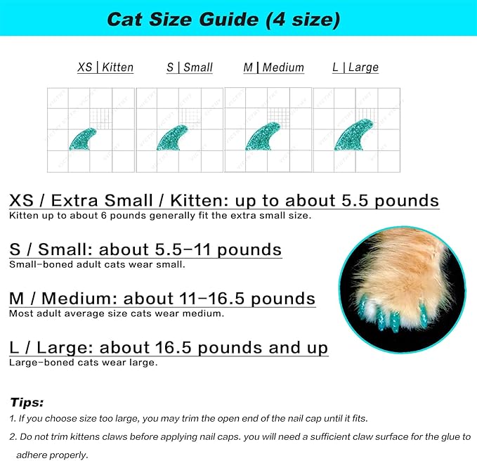 VICTHY 160pcs(16 Colors) Cat Nail Caps Cat Claw Caps Cat Nail Covers with Adhesives and Applicators (Medium)