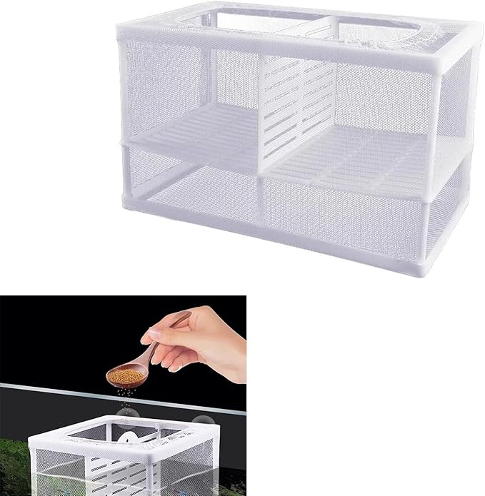 2Pcs Aquariums Breeding Tanks with Secure Suction Cup Baby Fish Insulated Net for Fry and Shrimp Spawning Hatching Spawning Box for Aquariums Baby Fish