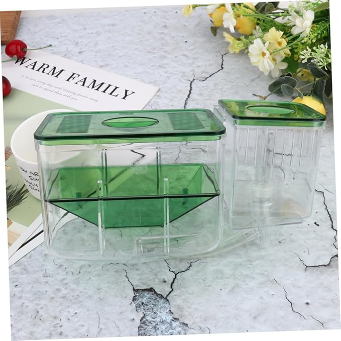 Self Guided Fish Breeding Tank Transparent Acrylic Incubator Box with Isolation Compartments for Aquarium Fry Protection and Juvenile Survival Enhancement
