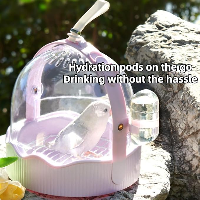 Pet Carriers Cage Portable Cage Parrot Bird Cage Outdoor Travel Camping Bird Parrot Cage with Water Bottle Bird Travel with Station Frame and Shoulder Strap Bird Travel Cage Bird Travel (Purple)