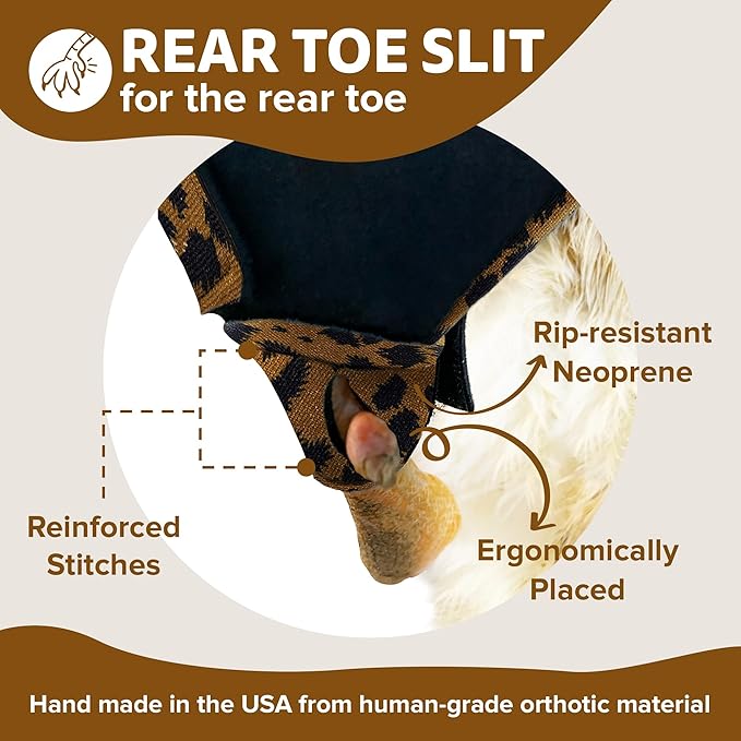 Duck Shoes for Injured Feet – Protective Neoprene Footwear for Ducks, Protective Shoes for Birds with Injured feet, Bumblefoot Relief - Small, 2.5’’ Max. Inside Width - Leopard