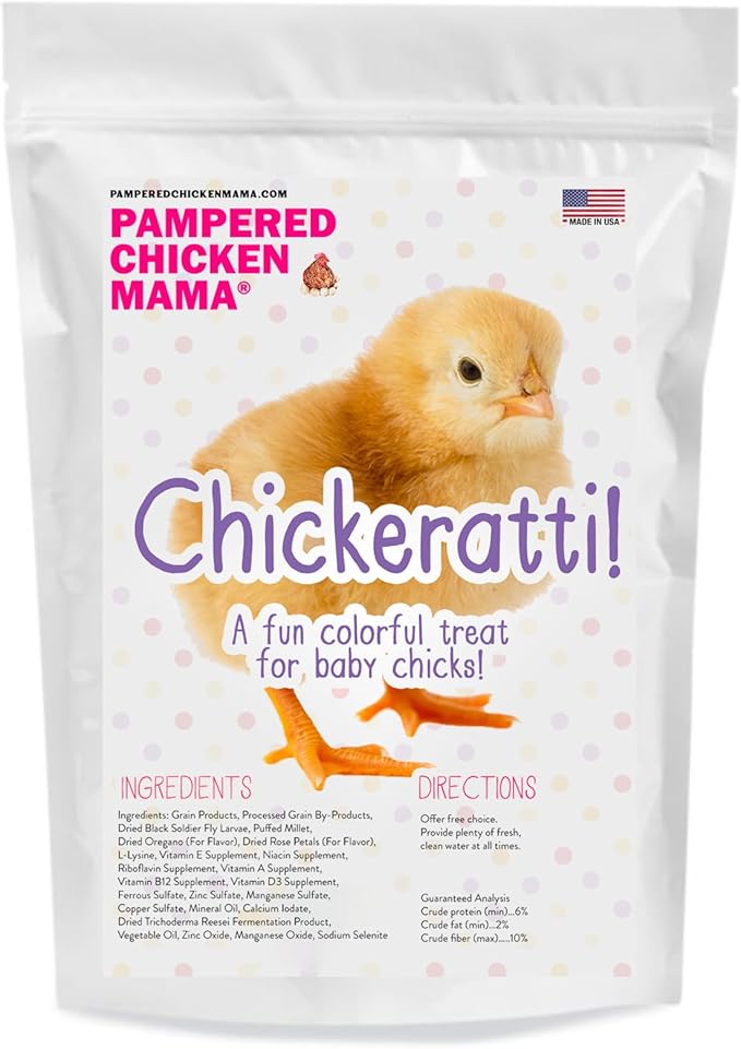 Chickeratti Baby Chick Feed Treat for Brooders & Feeders (4 POUNDS) | Supplies with Food, Chicken Treats with Grubs
