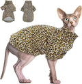 Sphynx Cat Sweater Leopard Hairless Cat Clothes Sweater Shirt Soft Warm Long Sleeves Pullover Pet Clothes Pajamas Dog Cloth for Small Dogs Jumpsuit Pet Sweaters (Leopard, Medium)