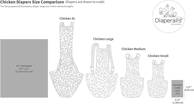 Chicken Diapers Duck Diaper Diaperalls for Hens, Roosters, Ducks, Ducklings - Reusable, Adjustable by Uni Infinity (Stars USA, Chicken Medium, 1, Count)