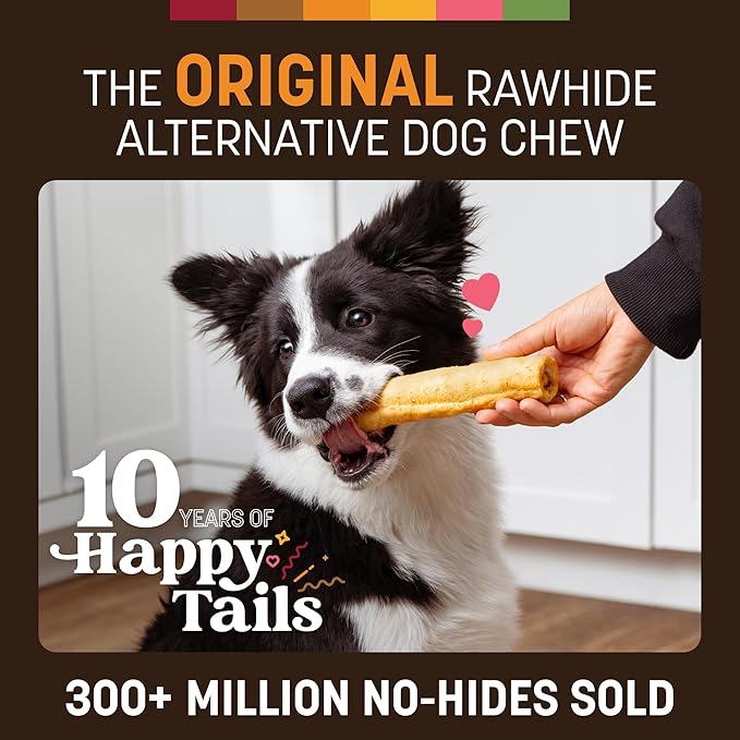 Earth Animal No Hide Chews - Long Lasting Rawhide Free Medium Dog Chews Rolls, Chicken - 6 Count