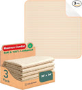 Bed Pads for Incontinence Washable Waterproof, 36" x 34" (Pack of 3) - Reusable Medium Bamboo Fiber Pee Pads for Adults, Women, Elderly, Pet, 4-Layer Underpads for Sofa, Couch, Furniture - KELISITING