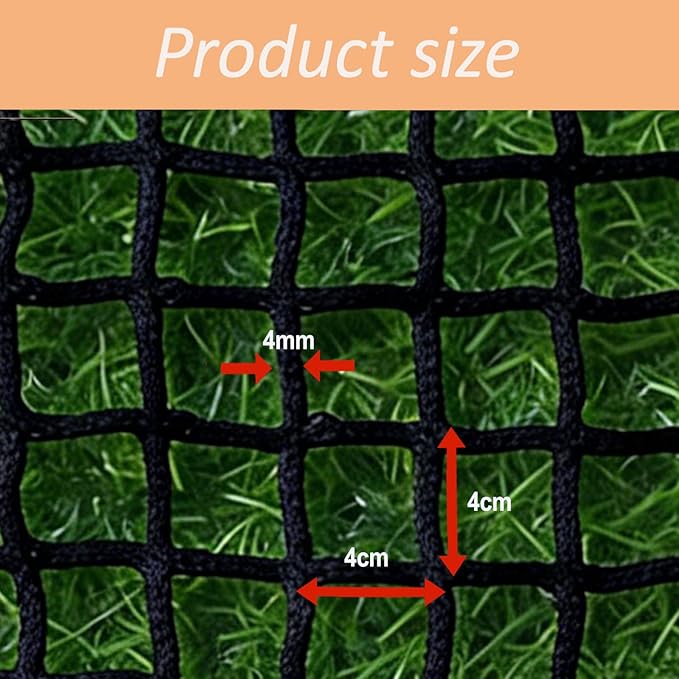 Safety Rope Net for Kids, Nylon Knotless Fence Net for Stairway Balcony Guard, Outdoor Terrace Decoration Pet Anti-Fall Rope Netting(Size:0.5Mx7M（1.64FTx22.96FT）,Color:Black)