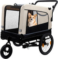 Extra Large 2-in-1 Bike Trailer & Push Cart for Pets - Detachable Bike Hitch & Push Handle Included - All-Terrain Wheels, Quick Release Wheel, Non-Slip Floor, Internal Leash, Holds Up to 88 lbs