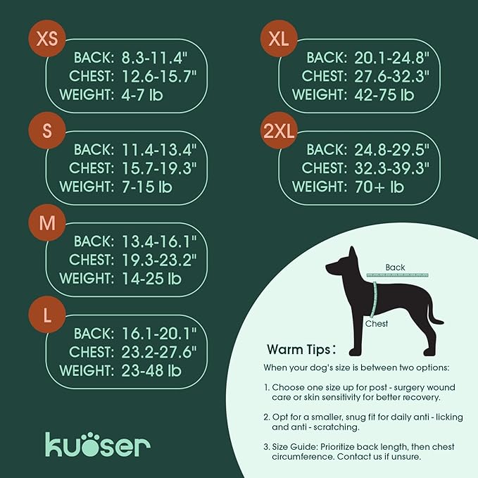 Kuoser Dog Recovery Suit Female, Dog Onesie for Surgery, Female Spay and Male Neuter Onesie for Post-Op Care, Prevent Licking Puppy Onesies, Pink L