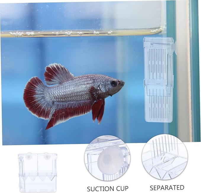 GANAZONO Breeding Tank Isolation Box Transparent Aquarium Fish Hatchery for Fry Separation and Observation Dual Chamber Design Construction