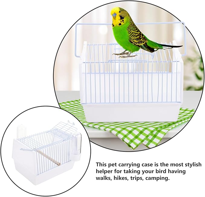Beaupretty Portable Handheld Bird Carrier Cage for Travel Lightweight Metal Pet Bird Cage with Spacious Design for Parrots Budgies Suitable for Outdoor Trips and Hiking