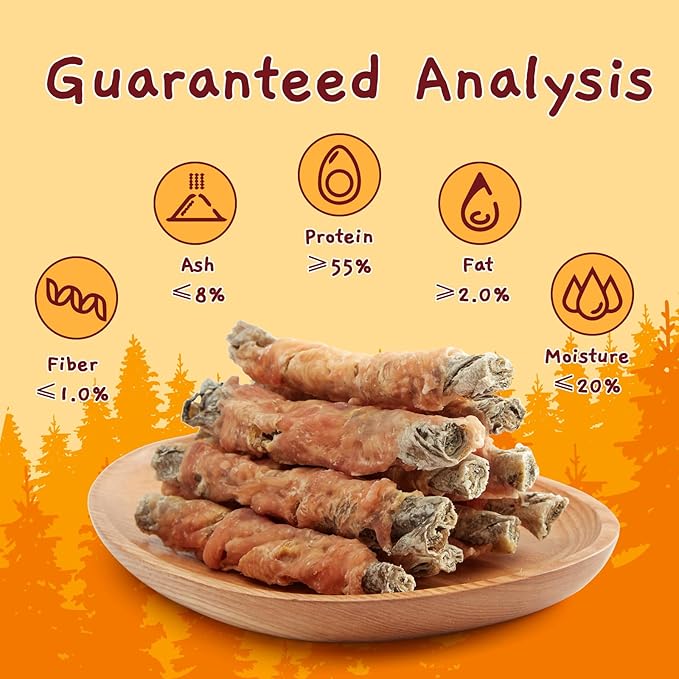 Jungle Calling Dog Treats, High Protein Dog Chewy Treats Health Teeth and Coat, Chicken Wrapped Cod Skin Sticks, Rawhide-Free Cod Fish Skin Snacks for Dogs, 10.6 oz (Pack of 2)