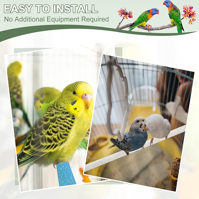 Parrot Perch, Wooden Parrot Perch Stand Toy, Paw Grinding Stick, Bird Cage Accessories, 3.94 x 0.6in (6 Colors, 6 Pcs) Birds Toys Intended for Cage/Parakeets/Conure/Budgie