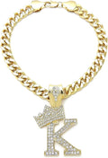 Initial Letter Cuban Chain Dog Chain Pet Chain Pet, Cat, Puppy Necklace (K, 22")