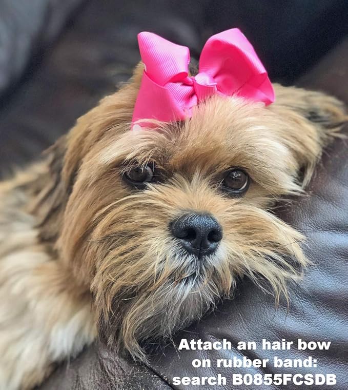 HipGirl Pet Supply 200 Pack Tiny Rubber Bands Dog Hair Ties.3/8" Ivory Hair Rubber Bands for Dog Bows, Mini Rubber Bands for Hair,Dog Grooming Top Knots,Dog Bows,Braids,and Dreadlocks (Ivory)