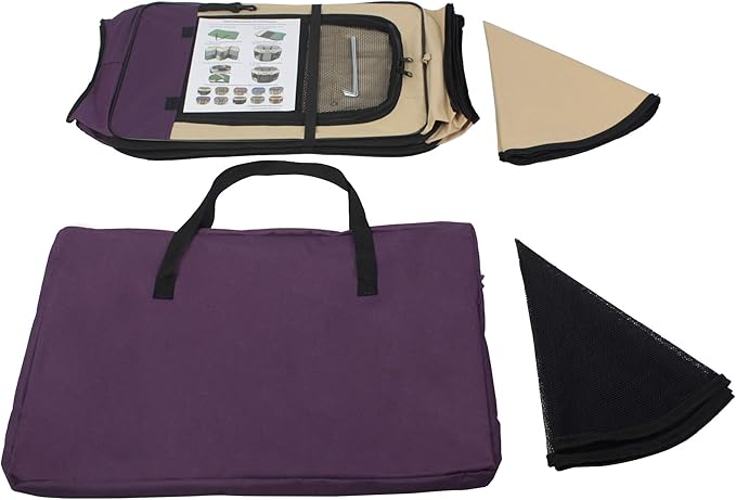 EliteField 2-Door Soft Pet Playpen (2 Year Warranty), Exercise Pen, Multiple Sizes and Colors Available for Dogs, Cats and Other Pets (62" x 62" x 24"H, Purple+Beige)