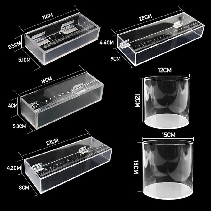 Aquarium Fish Isolation Box Portable Reusable Clear Acrylic Box with Scale Mini Aquariums Fish Breeding Tanks, 22x4.2x8cm