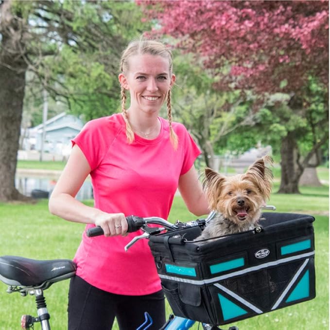 TRAVELIN K9 Pet-Pilot MAX Dog Bicycle Basket Carrier | 8 Color Options for Your Bike (Silver/Grey)
