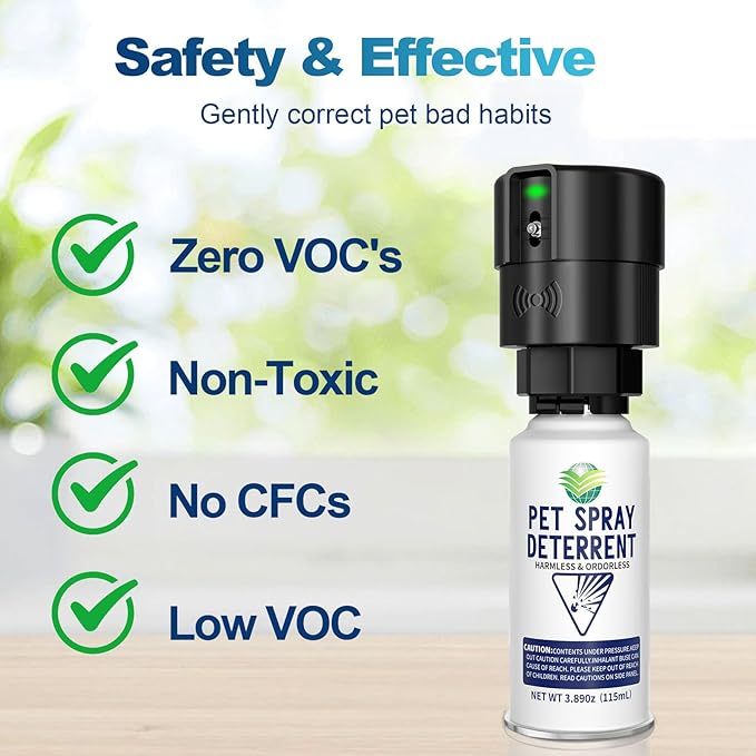 Cat Deterrent Spray Refill, Pet Spray Deterrent System, Motion Activated Cat System, Cat & Dog Odorless & Indoor, Up to 3 Feet Away, Pet Deterrent Spray Refill 1 Pack 3.89Oz