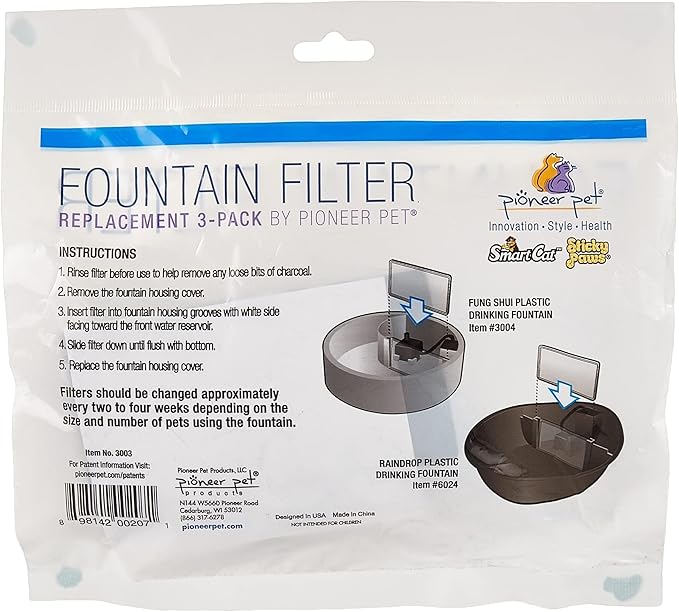 Pioneer Pet Replacement Filters for Plastic Fountains