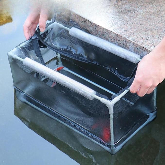 Aquarium Separation Net Breeding Box Nylon Mesh Multipurpose Pp Frame with Zipper for Fish Spawn Hatchery Easily Install, 62x32x32cm