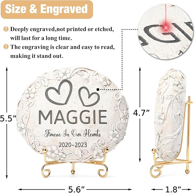 Personalized Goldfish Memorial Stone, Pet Grave Marker Goldfish, Goldfish Headstone, Goldfish Tombstone, Goldfish Gravestone, Goldfish Memorial Gifts