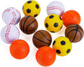 CHIWAVA 12 Pack 1.6 Inch Soft Rubber Foam Cat Toy Ball Sponge Sport Balls Kitten Interactive Toy Assorted Color