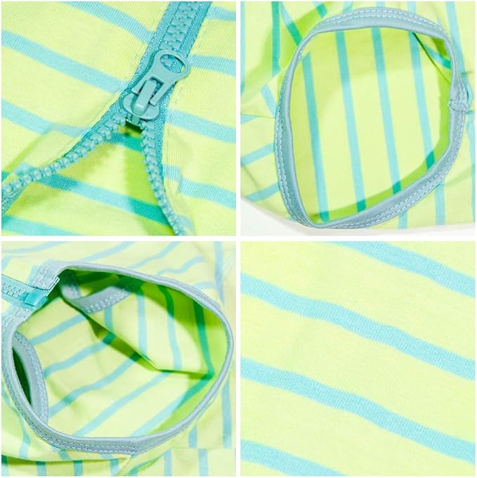 Dog’s Recovery Suit Post Surgery Shirt for Female Male Dog, E-Collar Alternative Wound Protective Clothes (Green Stripe-XL)