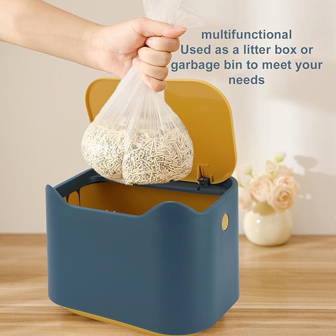 Cocoarm Cat Litter Bin, Airtight and Odorless Pressure Lock Lid, Compact Waste Bin (18 X 12.5 X 13 cm) for Home and Cat Litter Box