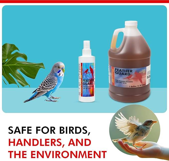 Morning Bird Feather Guard Spray for Birds 8 fl oz – Soothes Irritated & Itchy Skin – Helps Reduce Feather Picking – Promotes Healing & Feather Growth – No-Rinse Daily Care Formula