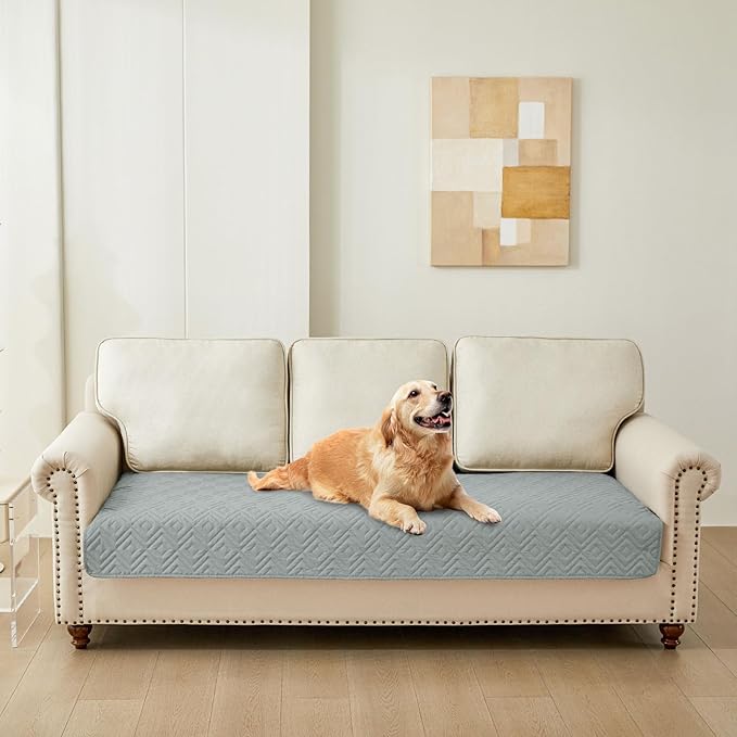 hyha Waterproof Dog Blanket, Soft Pet Bed Blankets, Waterproof Sofa Couch Cover for Dogs Washable, Reversible Pet Couch Covers for Sofa Furniture (30x80 Inch, Grey/Dark Grey)