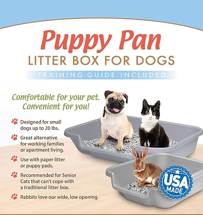 Dog Litter Box, Large Size, Blacksmithe Black, Durable & Pet Safe Puppy Litter Box, Indoor Open Top Entry Dog Litter Pan, Comfortable for Dogs, Great for Dogs up to 20 lbs