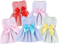 TAPBULL Dog Dresses, Fashionable Pet Dog Clothes, Cute Cat Birthday Dress Outfit (Blue/Red/Pink/Pink-Blue/Yellow-Blue 5-Pack), X-Large