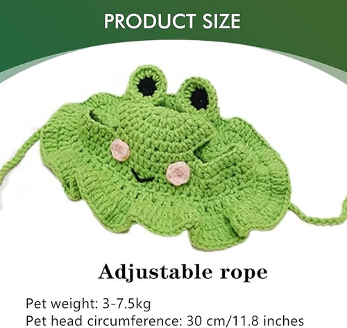 1 PCS Cat Hat Cute Frog Shape Pet Cap Halloween Cat Kitten Halloween Costumes Birthday Hat for Christmas Birthday(M)