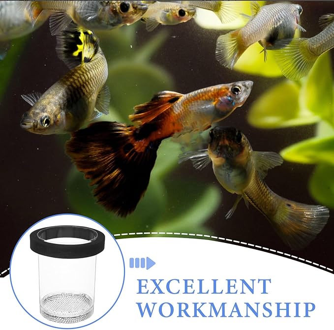 Floating Fish Breeding Box for Aquarium Tank - Plastic Hatching Box with Mesh Net for Baby, 5.9 X 3.9 X 3.9 in
