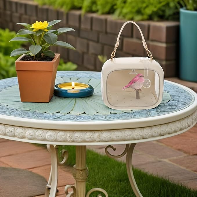 Portable Parrot Travel Cage with Adjustable Shoulder Strap, Breathable Multi-Function Bird Carrier with Perch and Food Tray for Small Birds Outings and Transport