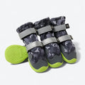 Spark Paws Dog Shoes, Waterproof Dog Boots for Medium to Large Dogs, Non Slip, Breathable Dog Booties and Paw Protectors - 4PCS Doggie Hiking Boots with Reflective Straps, Gray Camo, Size 8