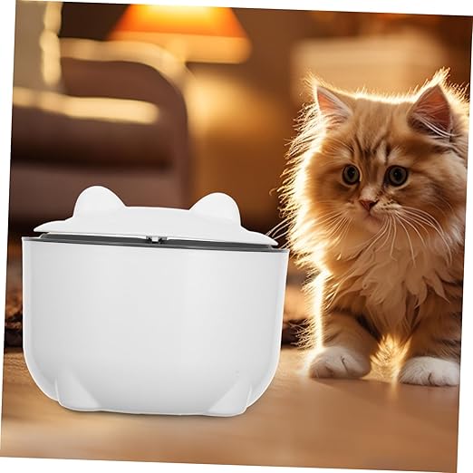 Sosoport Cartoon Style Cat Litter Trash Can Sealed Design One-Button Litter Box Lid Small Desk Waste Bin Pet Storage Container